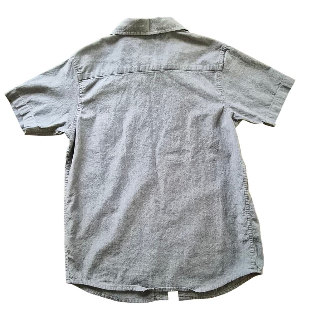 RSQ Tillys Gray Oxford Button Up Shirt Short‎ Sleeve Mens Medium Skater Casual - Picture 2 of 7